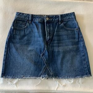 PacSun Denim Mini Skirt Size 28 | Distressed Raw Hem Y2K